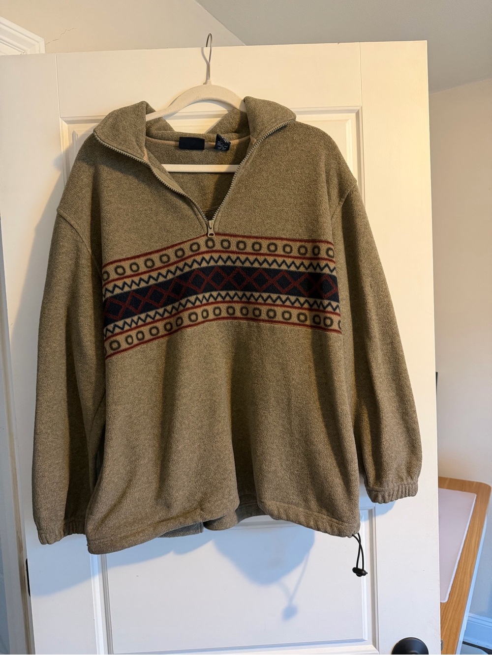 New Century Half-Zip Patterned Pullover Sweater